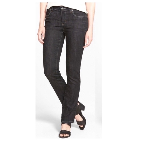 Eileen Fisher Black Jeans Organic Cotton Mid Rise Full Length Straight Leg 4 - Picture 1 of 11